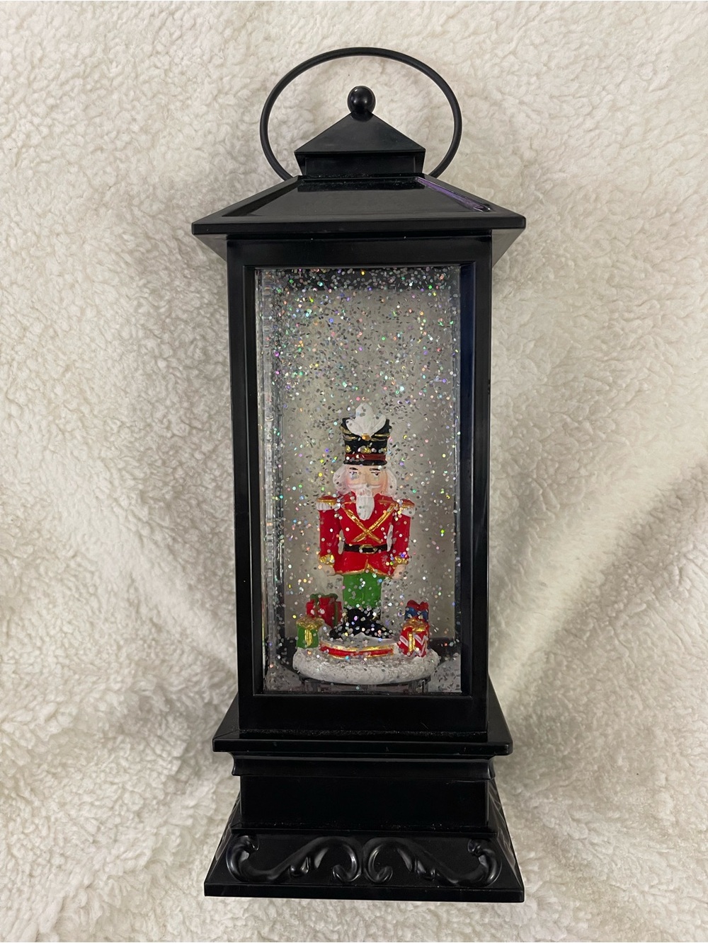 Lighted 11” Holiday Nutcracker Snow Globe Lantern